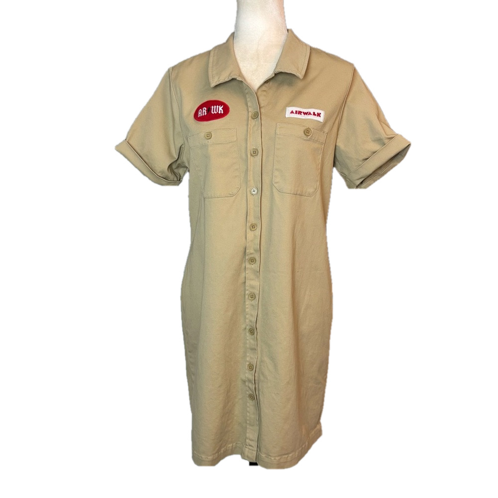 Airwalk tan military style dress